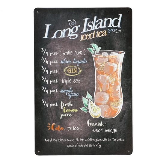 Tabliczka dekoracyjna metalowa LONG ISLAND ICED Rustykalne Uchwyt
