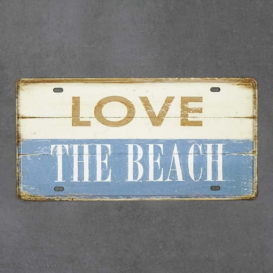 Tabliczka Dekoracyjna Metalowa Love The Beach Rustykalne Uchwyt