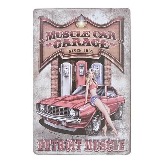 Tabliczka dekoracyjna metalowa MUSCLE CAR GARAGE RustykalneUchwyty