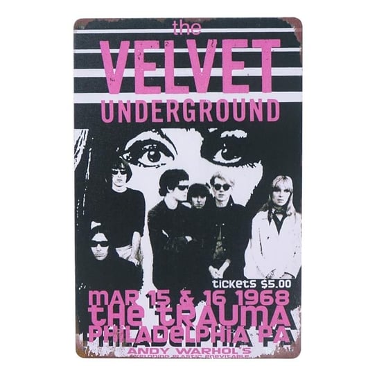 Tabliczka dekoracyjna metalowa THE VELVET UNDERGROUND RustykalneUchwyty