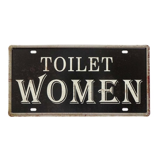Tabliczka Dekoracyjna Metalowa Toilet Women Rustykalne Uchwyt