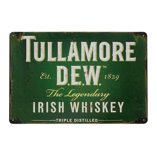 Tabliczka Dekoracyjna Metalowa Tullamore Dew Irish Whiskey Rustykalne Uchwyt