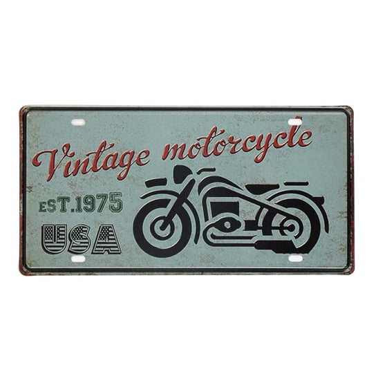 Tabliczka Dekoracyjna Metalowa Vintage Motorcycle Rustykalne Uchwyt