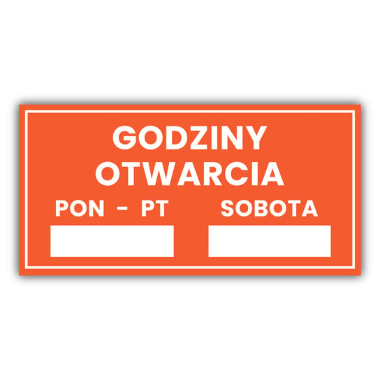 Tabliczka informacyjna czerwona z godzinami otwarcia 30X15CM, suchościeralna PremiumAd