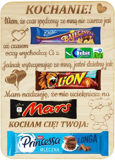 Tabliczka Na Słodycze Prezent Na Walentynki J&W
