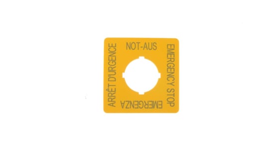Tabliczka opisowa żółta kwadratowa 50x50mm EMERGENCY STOP M22-XYK1 216484 Eaton