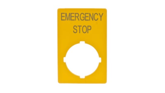 Tabliczka opisowa żółta prostokątna EMERGENCY STOP M22-XZK-GB99 216472 Eaton