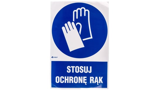 Tabliczka ostrzegawcza /Stosuj ochronę rąk z podpisem/ IM/009/1/C1/F ANRO