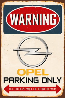 Tabliczka Ozdobna Blacha Opel Parking Retro Vintage Inna marka