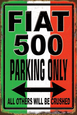 Tabliczka Ozdobna Blacha Parking Fiat 500 Inna marka