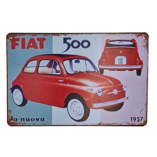 Tabliczka Ozdobna Blacha Vintage Retro Fiat 500 Inna marka