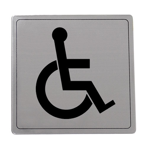 Tabliczka WC dla niepełnosprawnych ze stali nierdzewnej INOX, model 100, hiszpańskiej firmy AMIG.X AMIG