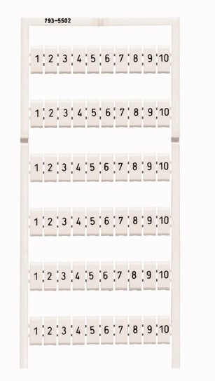Tabliczka z oznacznikami WMB jako karta z nadrukiem 11 ... 20 (10x) rozciągalne z 5 mm do 5,2 mm nadruk poziomo do montażu zatrzaskowego biała Wago