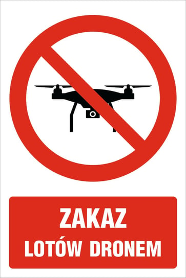 Tabliczka Zakaz lotów dronem 15x21cm PCV 1mm bez marki