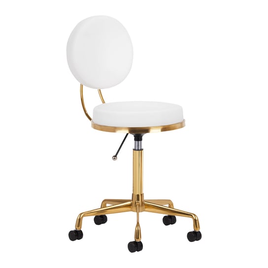 Taboret kosmetyczny H5 złoto biały ACTIVESHOP