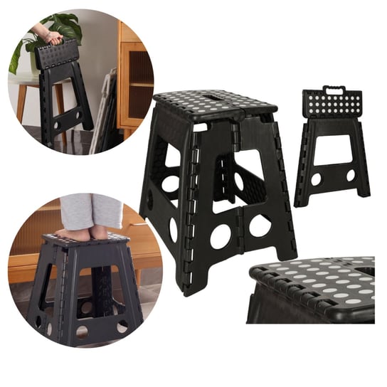 Taboret Składany Stołek Antypoślizgowy Czarny  39CM Inna marka
