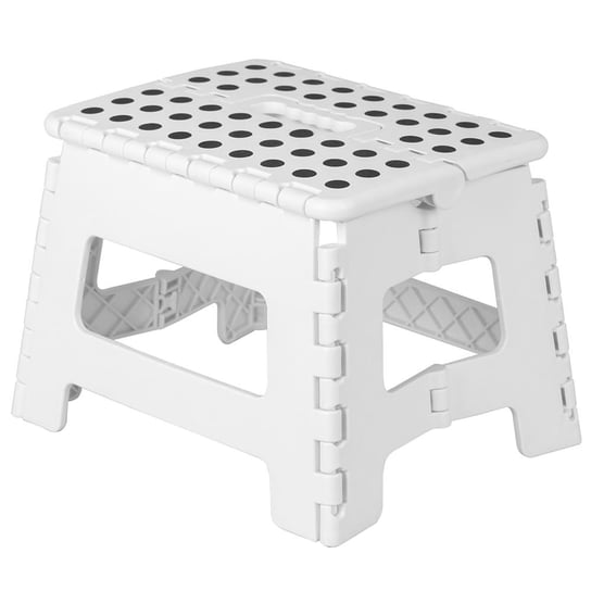 Taboret stołek antypoślizgowy składany 32x25x22 cm biały Deco4Home Deco4Home