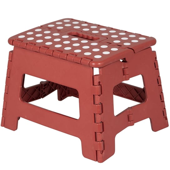Taboret stołek antypoślizgowy składany 32x25x22 cm czerwony Deco4Home Deco4Home