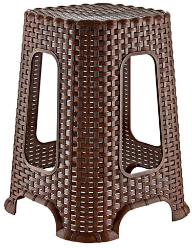 Taboret stołek krzesło Rattan brązowy Ozer