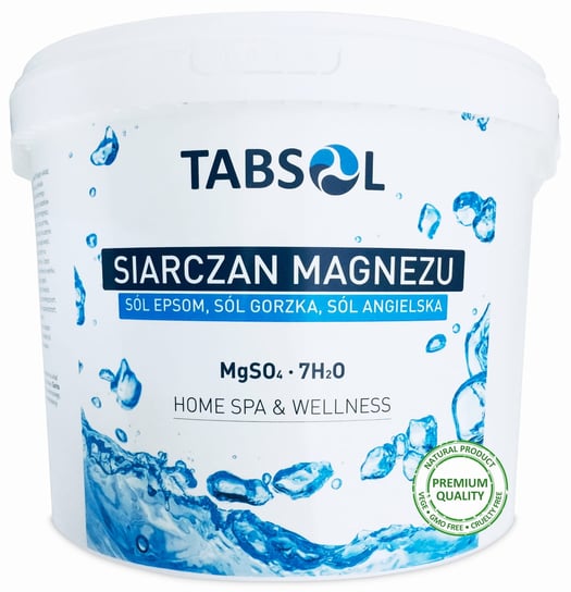 Tabsol, Siarczan magnezu siedmiowodny, sól Epsom, angielska, gorzka, 10kg TABSOL