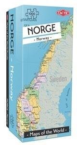 Tactic, puzzle, Mapy świata: Norwegia, 1000 el. Tactic