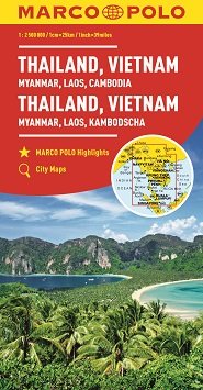 Tajlandia, Wietnam, Birma, Laos, Kambodża. Mapa 1:2000000 Marco Polo