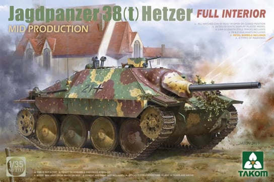 Takom 2171 Jagdpanzer 38(t) Hetzer Mid Production With Full Interior 1/35 Inna marka