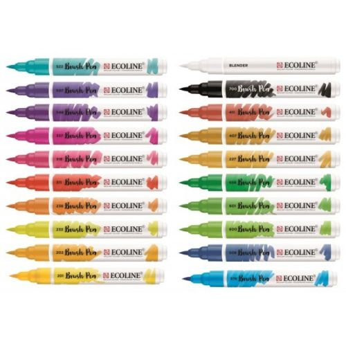 Talens Ecoline Brush Pen Markery 20kol NEW Talens