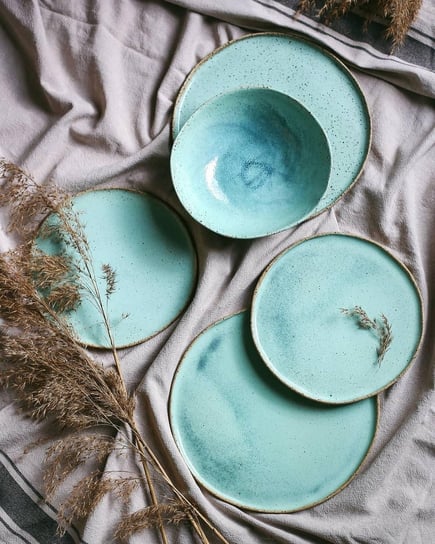 Talerz ceramiczny MIĘTUS Naturalnie Z GLINY