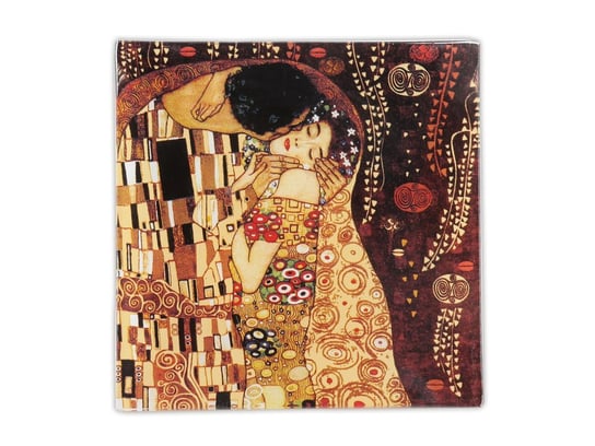 Talerz dekoracyjny - G. Klimt, Pocałunek 13x13cm /box Hanipol