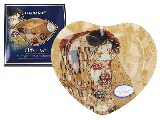 Talerz dekoracyjny - G. Klimt - Pocałunek 24.5x23cm /box Carmani