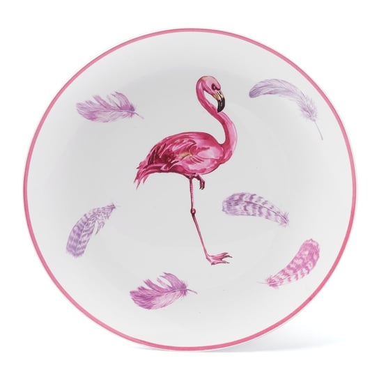 Talerz deserowy TADAR Flamingo, biało-różowy, 20 cm Tadar
