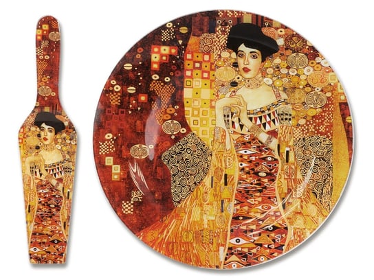 Talerz deserowy z łopatką - G.Klimt, Adela śr.30cm Carmani