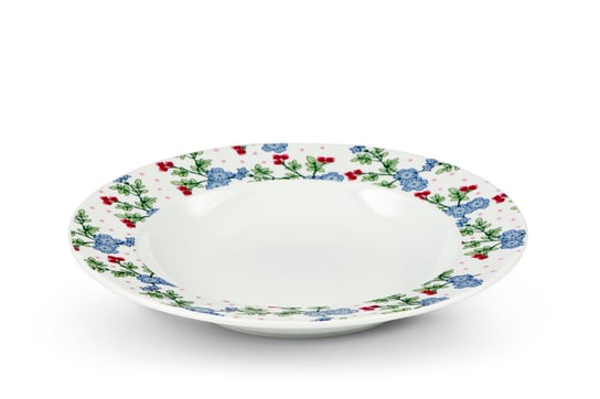 Talerz głęboki IRIS biały/niebieski/zielony/różowy / Ø23 / porcelana Konsimo