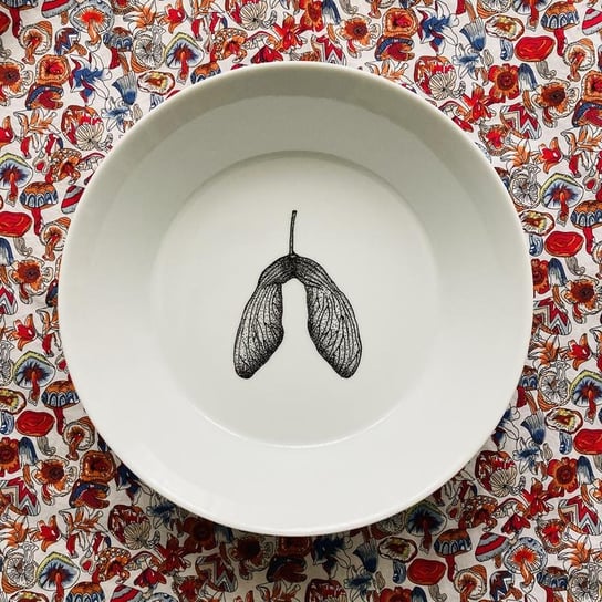 Talerz głęboki obiadowy ręcznie malowany Nasiono klonu 20,5cm Rzecz-Pospolita Sztuka Użytkowa