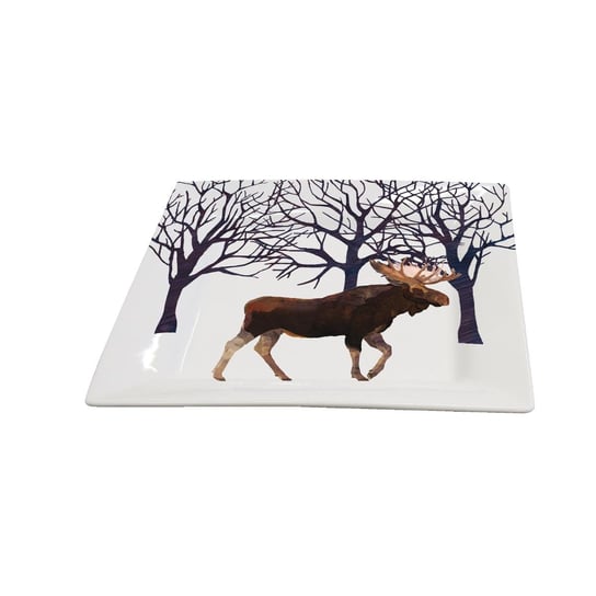Talerz Leśne Zwierzęta, biało-brązowy, 18,5 cm PPD
