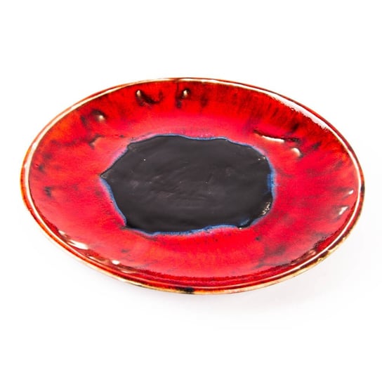 Talerz obiadowy CRUSTA, czerwono-czarny, 25 cm Crusta