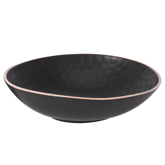 Talerz obiadowy, głęboki, czarny, miska ceramiczna, 22 cm, 850 ml Siaki Collection