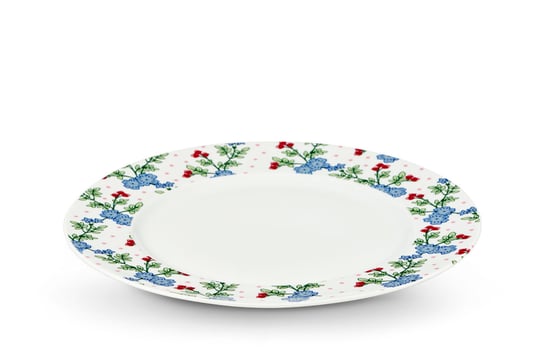 Talerz obiadowy IRIS biały/niebieski/zielony/różowy / Ø26 / porcelana Konsimo