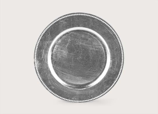 Talerz plastikowy ozdobny 33cm - srebrny Witek Home