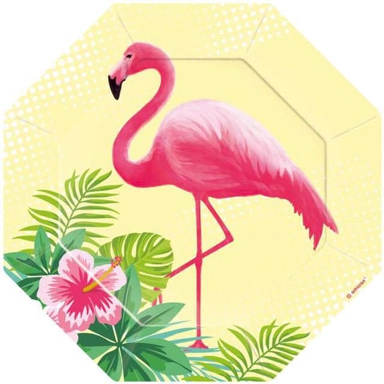 Talerze, Flamingi, 6 sztuk Amscan