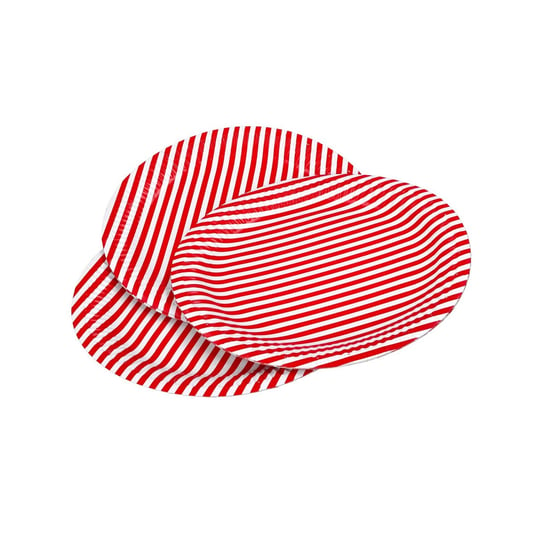 Talerze papierowe okrągłe czerwone paski 23cm 8szt ABC
