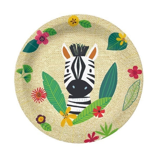 Talerze papierowe okrągłe Jungle Friends Eco, 23 cm, 10 szt. Paw Decor Collection