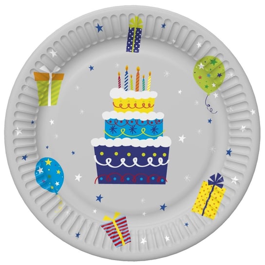 Talerze papierowe Urodzinowe tort Talerzyki Happy Birthday 8szt Inna marka