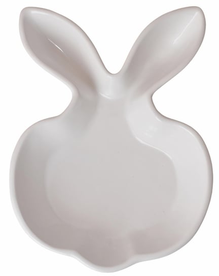 Talerzyk ceramiczny królik biały, 17x24x4,5 cm Ewax