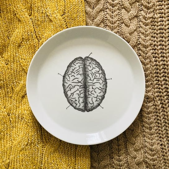 Talerzyk deserowy ręcznie malowany Mózg 21cm Rzecz-Pospolita Sztuka Użytkowa