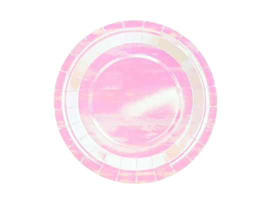 Talerzyki okrągłe, opalizujący, 18  cm, 6 sztuk PartyDeco