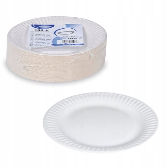 Talerzyki papierowe deserowe białe 15cm 100 sztuk Inna marka
