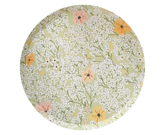 Talerzyki papierowe Floral, okrągłe, 25 cm, 8 szt. Amscan