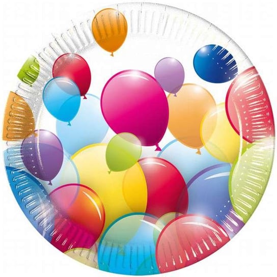 Talerzyki papierowe, Flying Balloons, 20 cm, 8 sztuk Procos